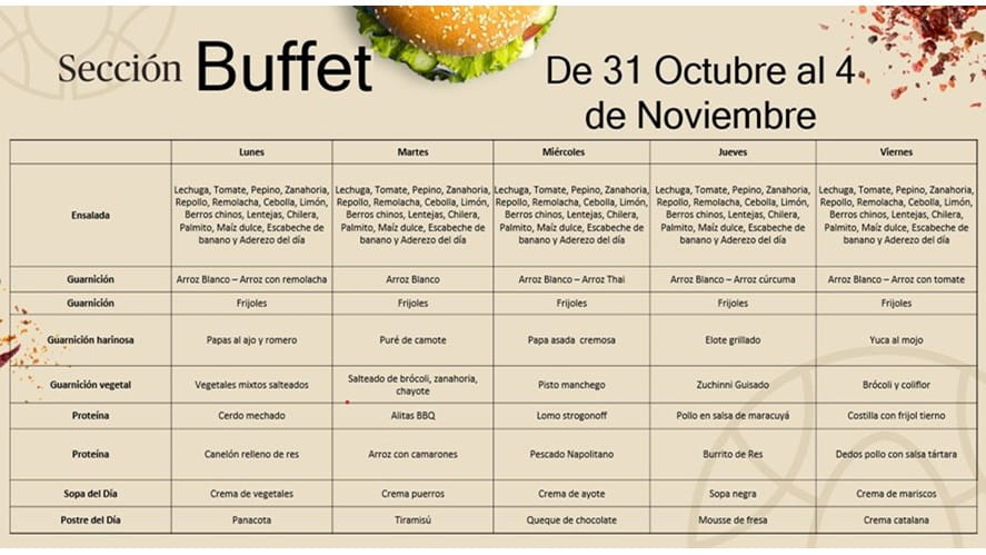 Menu Oct 31  Nov 4
