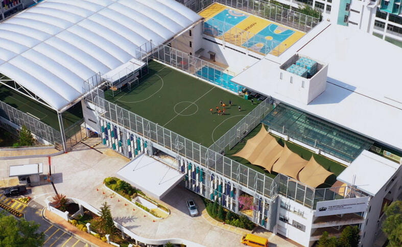 Aerial view of the British School Kuala Lumpur school building