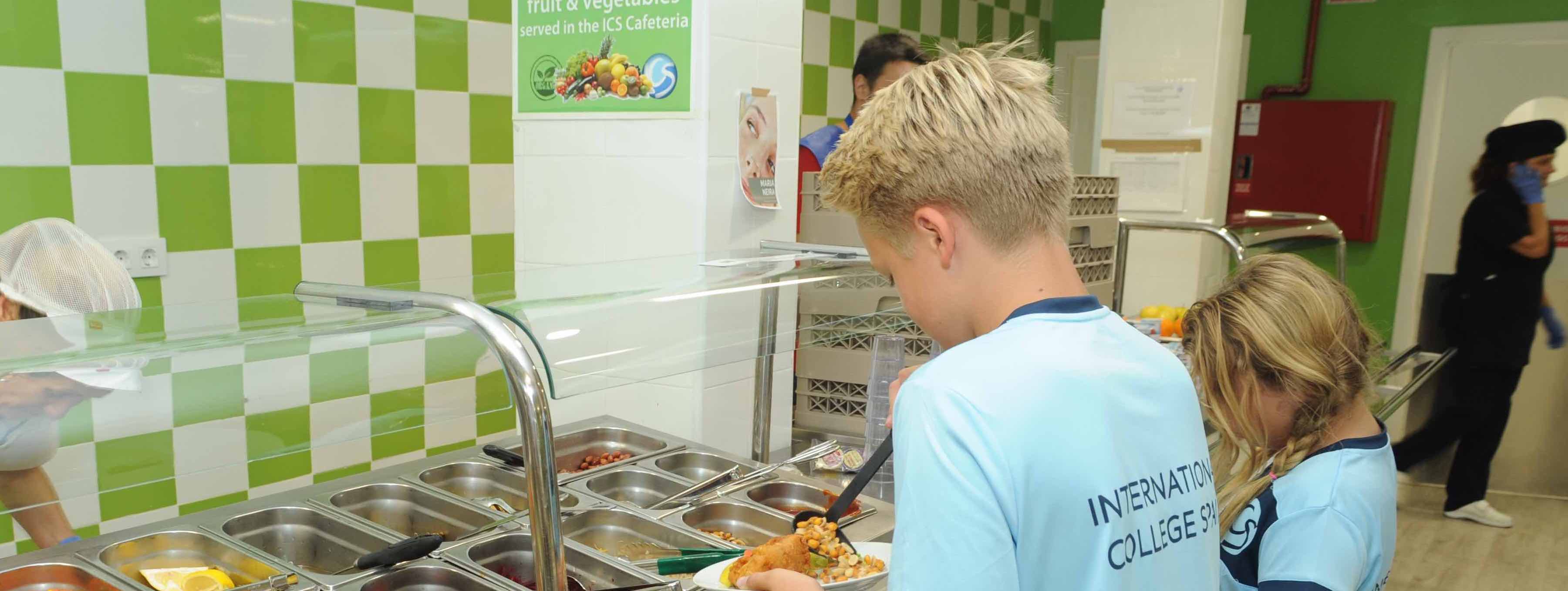 ICS Lunch Menu | International College Spain-Content Page Header-Boy and Girl getting lunch