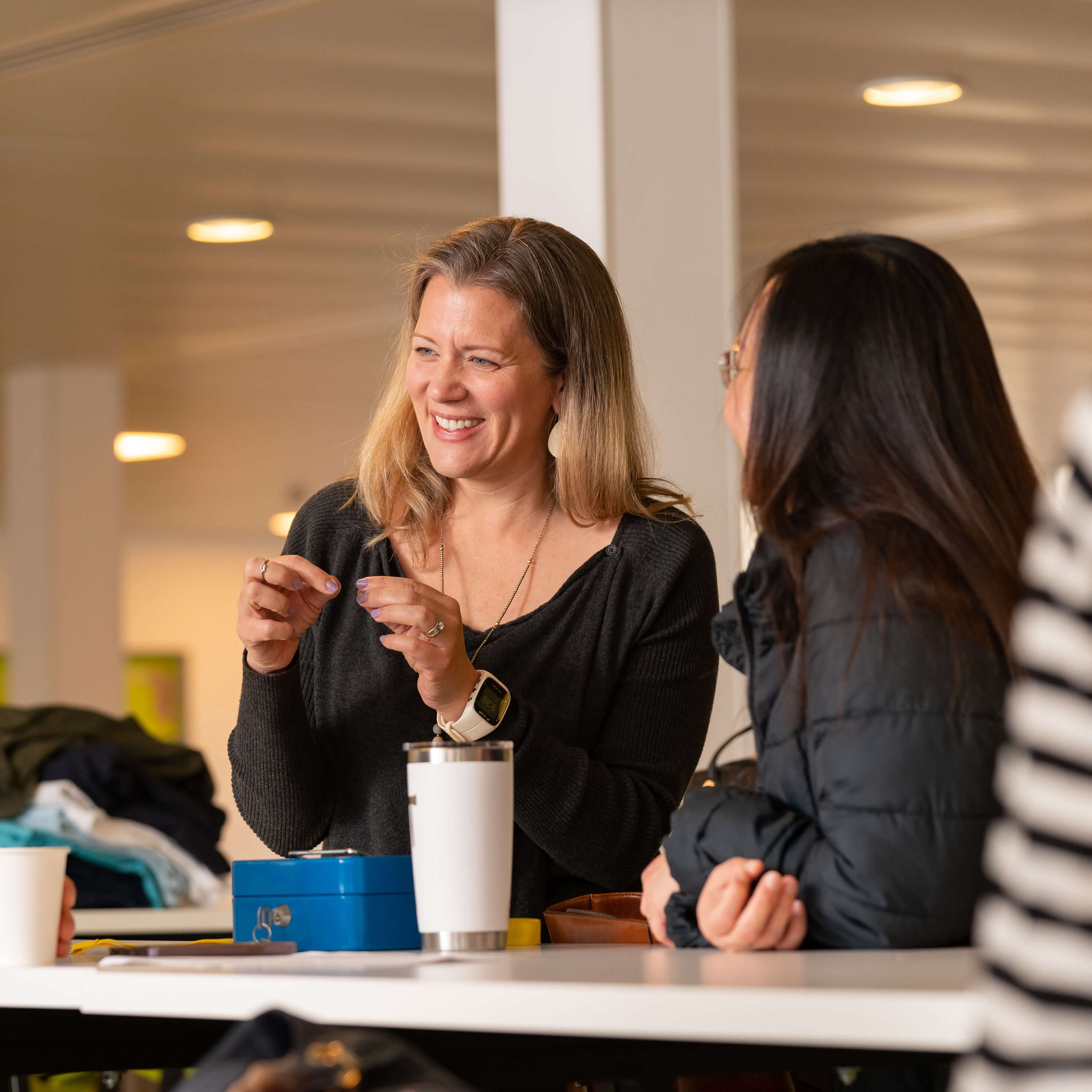 Parents having a conversation at La Côte International School Aubonne