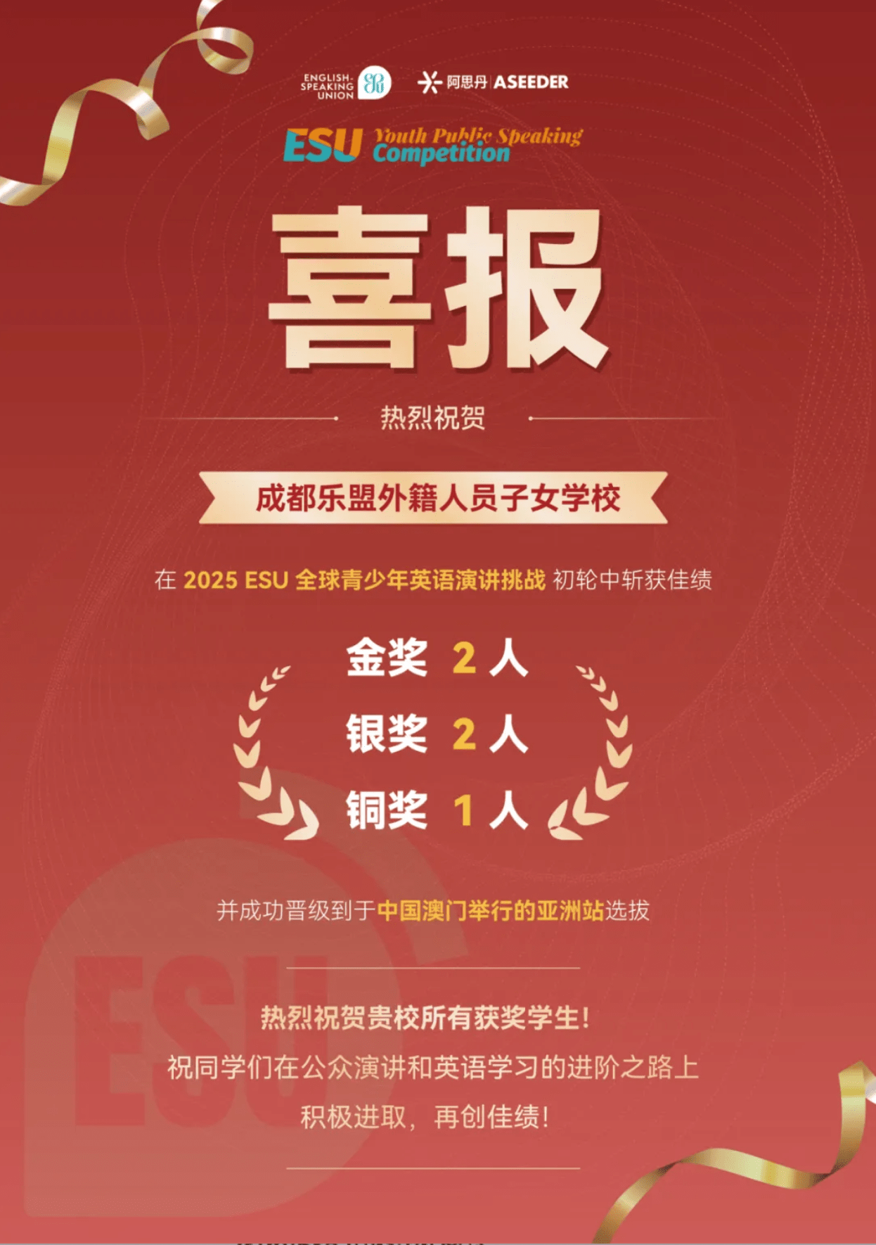 喜讯不断:学生再创佳绩 - A Wave of Recent Students Achievements