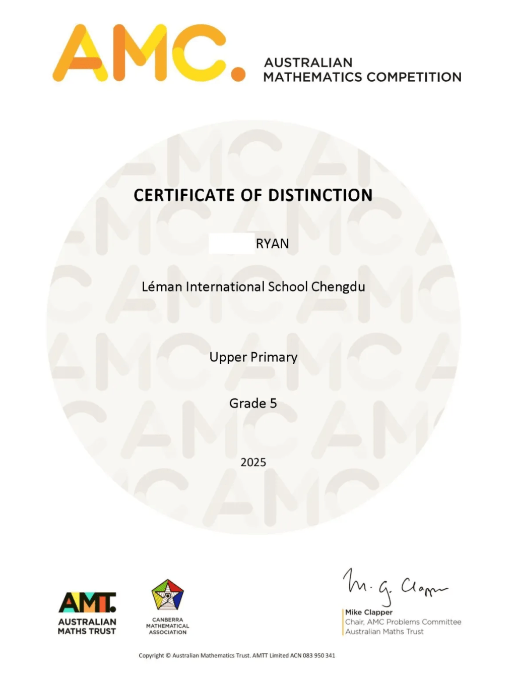 Outstanding AMC Results 28 of 31 Students Win Awards - Outstanding AMC Results 28 of 31 Students Win Awards