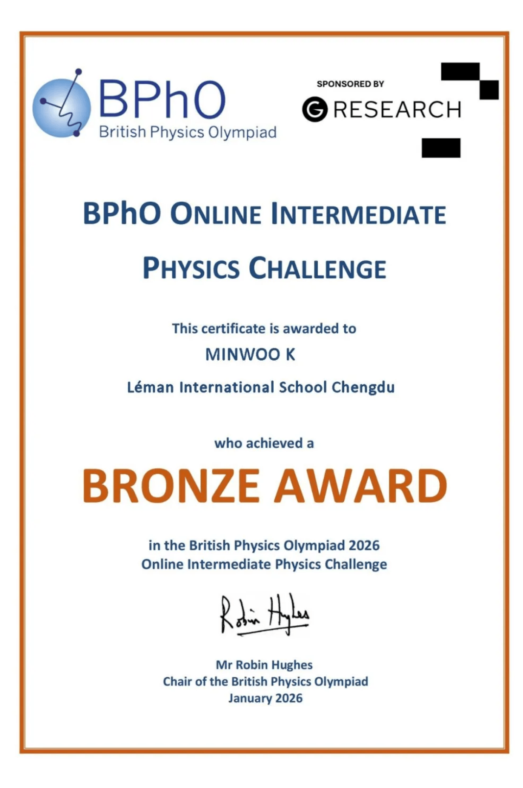 乐盟学子闪耀全球物理与数学竞赛 - Students Shine in Global Physics and Mathematics Challenges