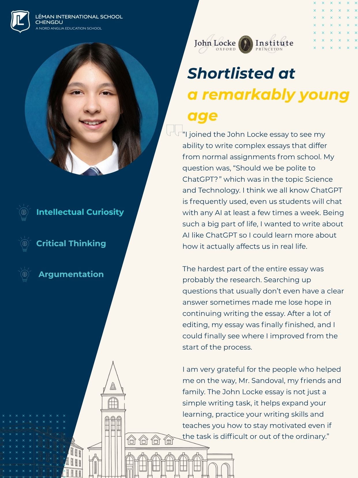 Léman Students Shortlisted for the John Locke Essay Competition, Celebrating Outstanding Critical Thinking  - John Locke Essay Competition