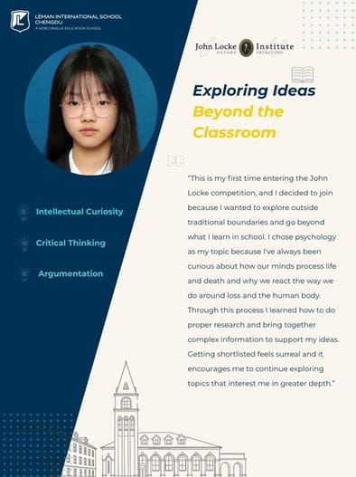 Léman Students Shortlisted for the John Locke Essay Competition, Celebrating Outstanding Critical Thinking - John Locke Essay Competition
