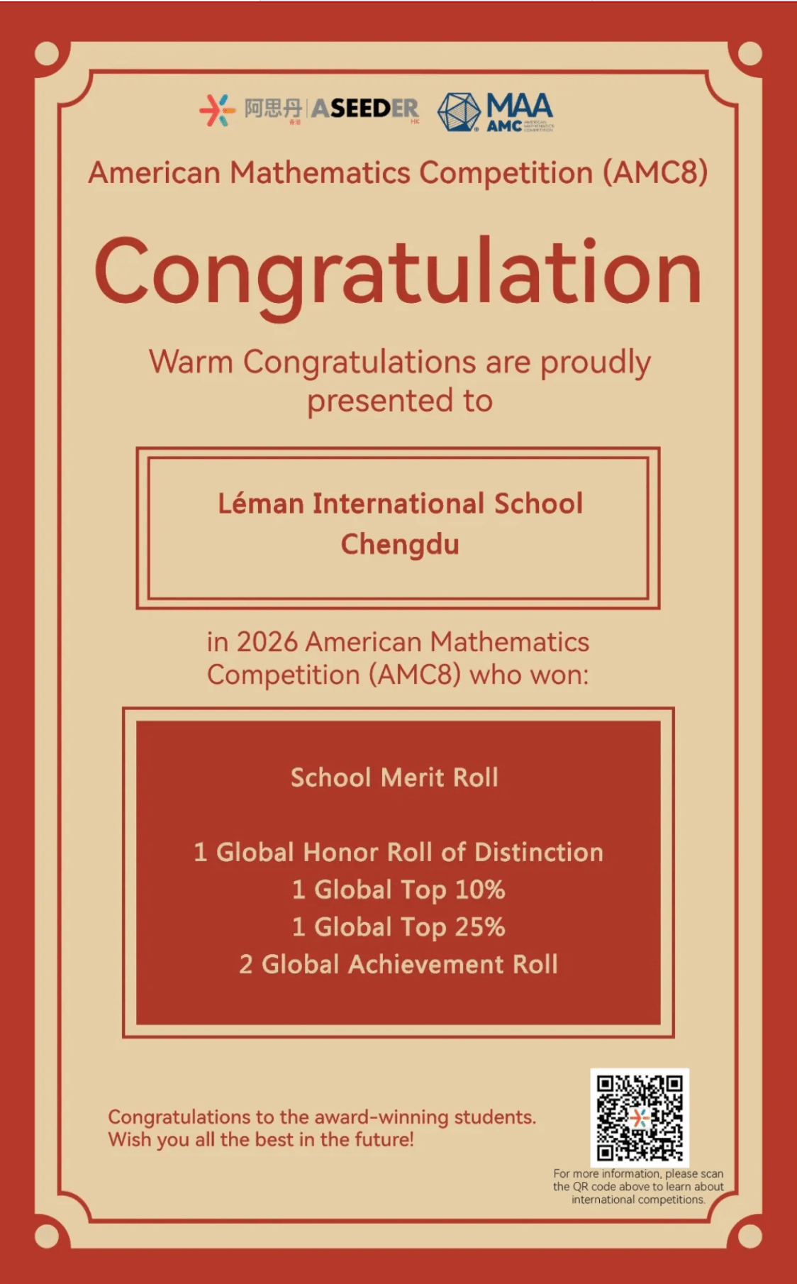 Celebrates AMC8 Success - Celebrates AMC8 Success