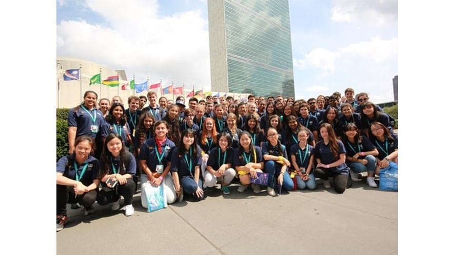 Cropped Image  Students outside UN building