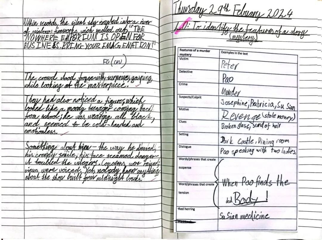 五年级神秘故事写作课堂 - Year 5 Mystery Story Writing Class