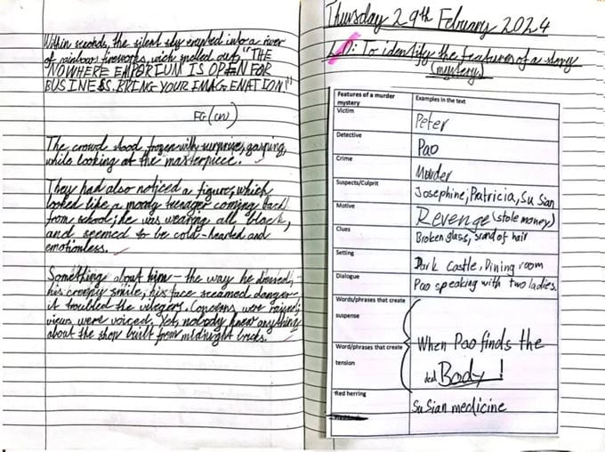 五年级神秘故事写作课堂 - Year 5 Mystery Story Writing Class