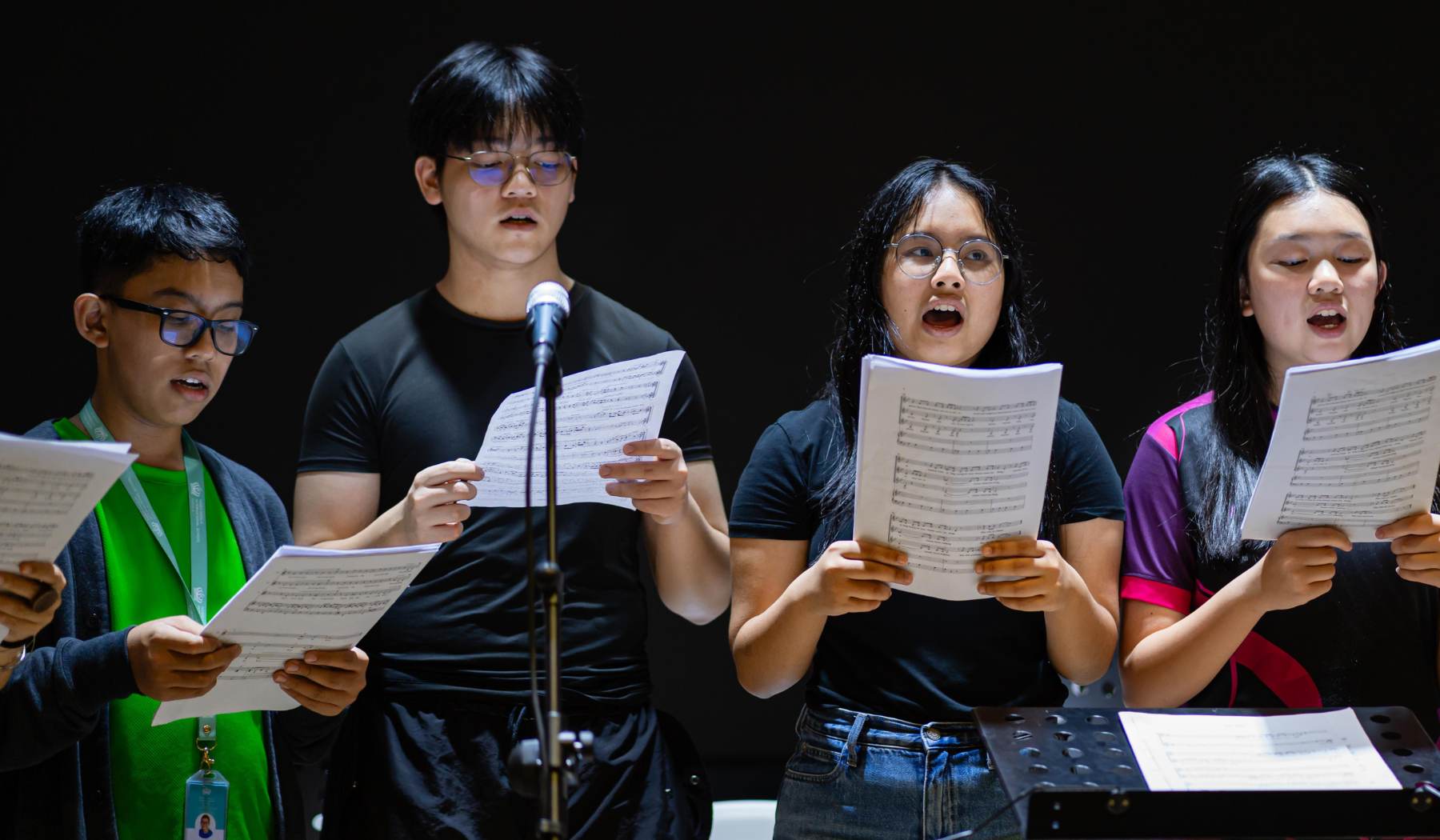 group of norg anglia students during choir practice