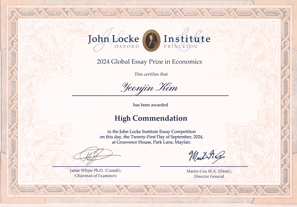 John Locke Competition Award Win - John Locke Competition Award Win