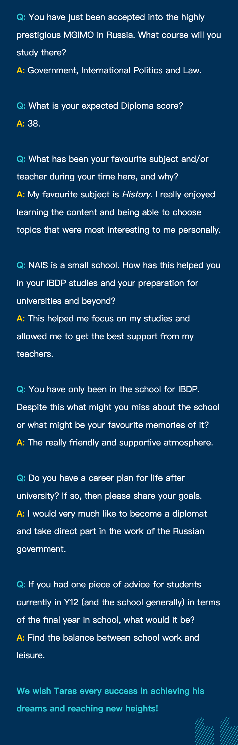 Taras' Future Looks Bright | Graduate Spotlight - Graduate Spotlight 1-Taras Future Diplomat