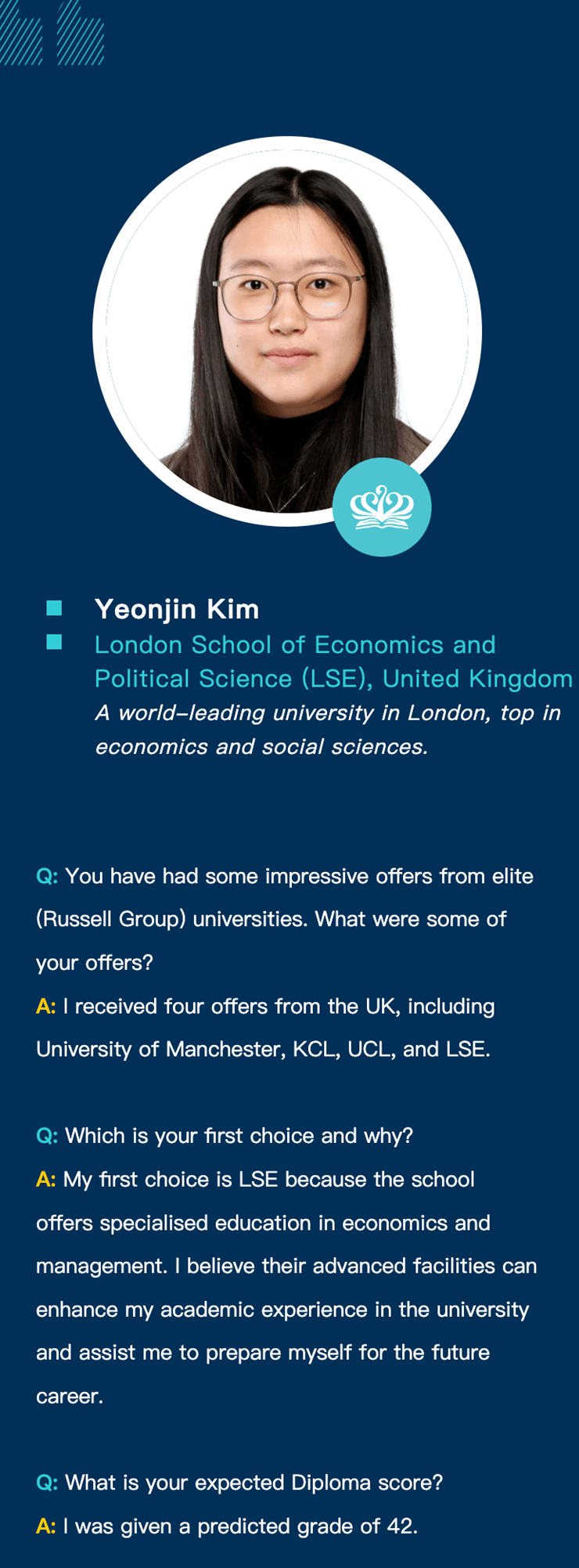 The Future's Bright For Yeonjin | Graduate Spotlight - Graduate Spotlight 2 Yeonjin LSE Future Leader