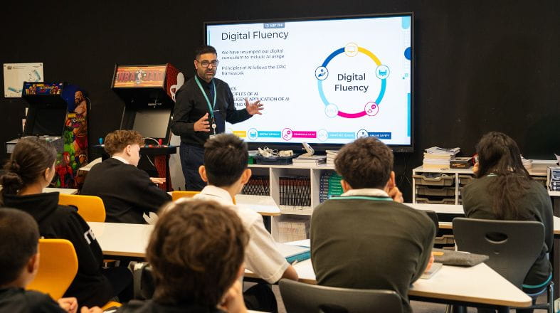 Teaching AI and Digital Fluency at NAS Dubai Computer lab Classroom