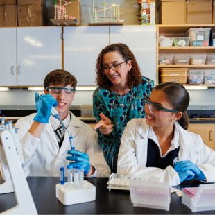 teacher and students high school