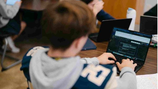Student Working on laptop