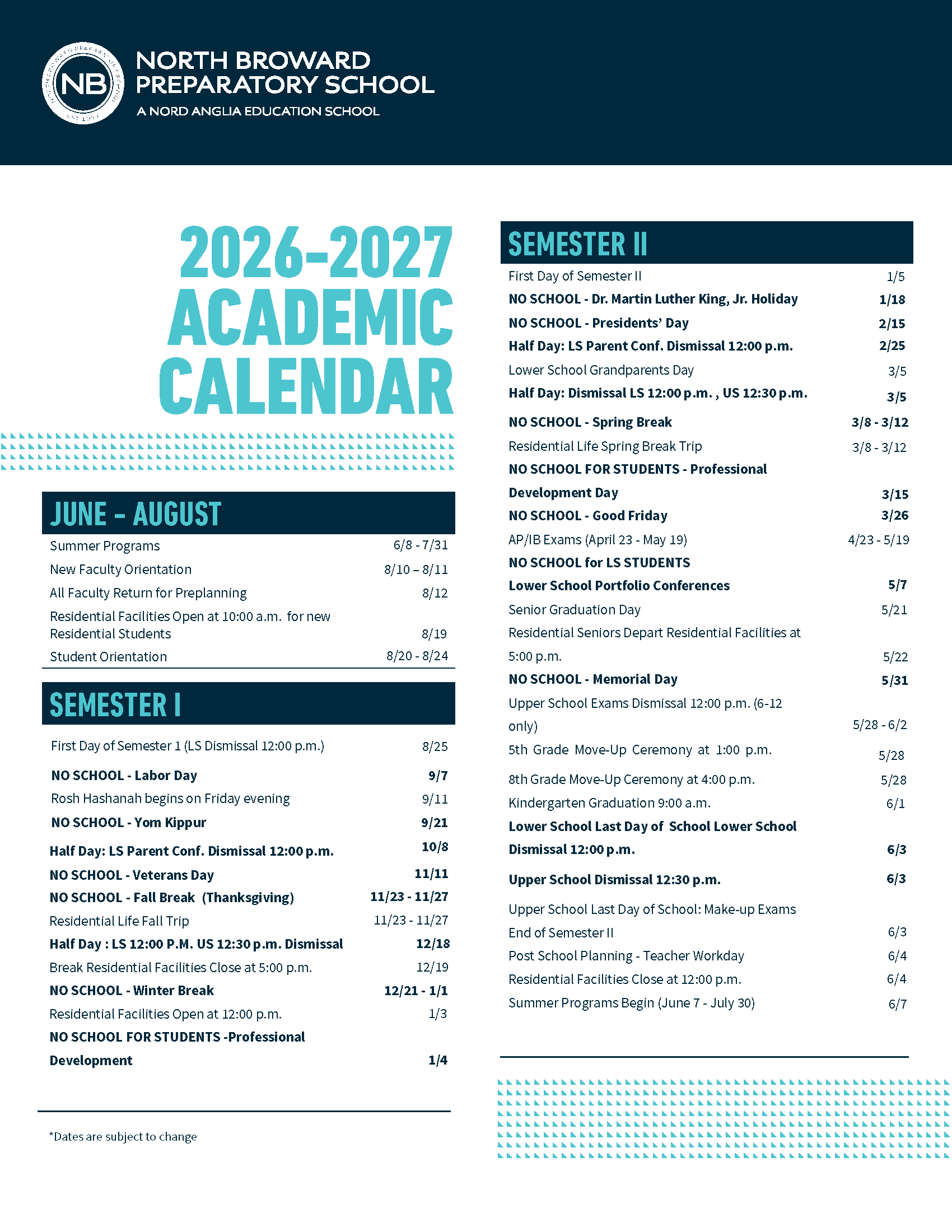 Academic Calendar 
