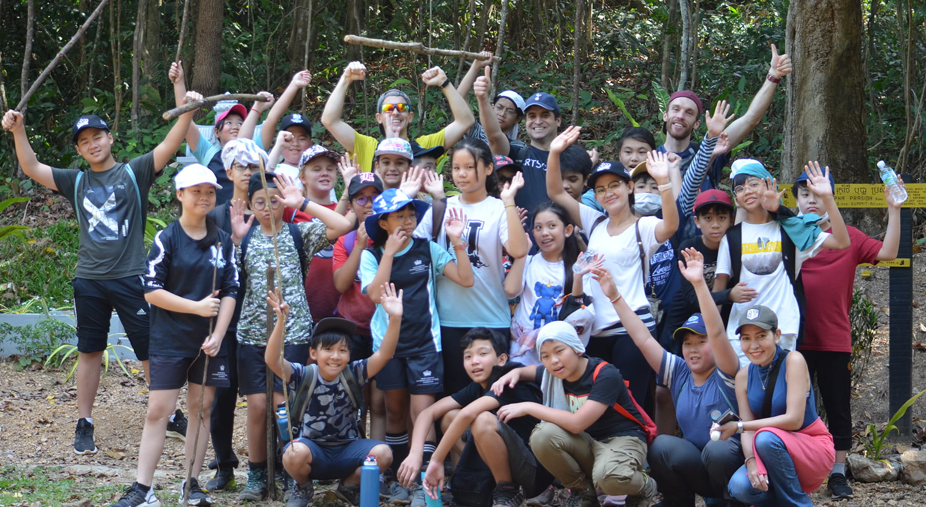 Northbridge Grade 6 students enjoy excitement and adventure in Kep on their first ever MIA trip-northbridge-grade-6-students-enjoy-excitement-and-adventure-in-kep-on-their-first-ever-mia-trip-group shot on hike silly