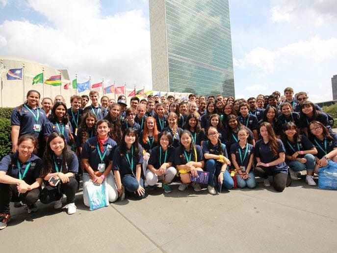 Cropped Image  Students outside UN building