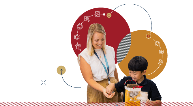 Student and teacher image