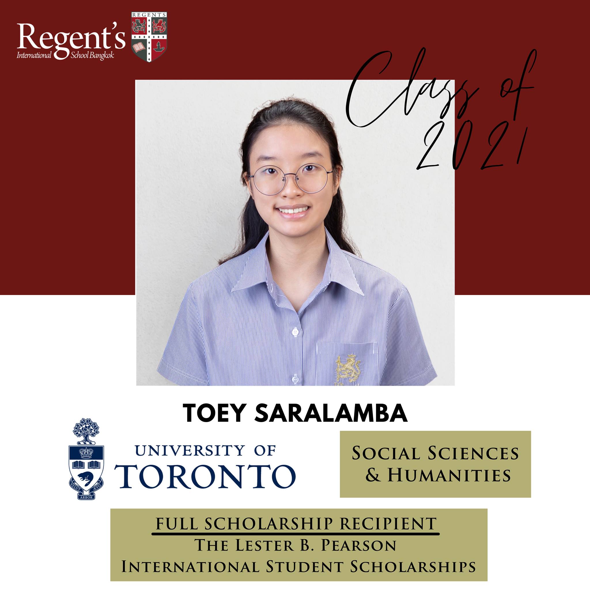 Celebrating Toey's Success! | News | Regent's Bangkok - congratulations-to-our-year-13-toey
