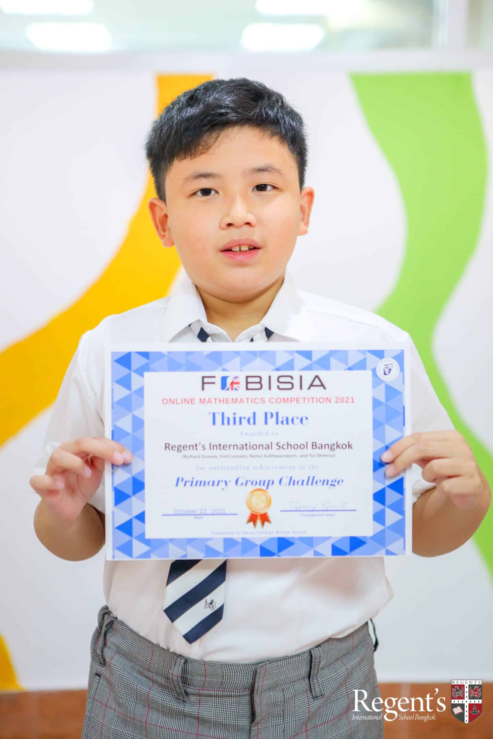 FOBISIA Maths Challenge Success | News | Regent's Bangkok - primary-team-of-year-6-students-won-third-place-in-the-fobisia-group-maths-challenge