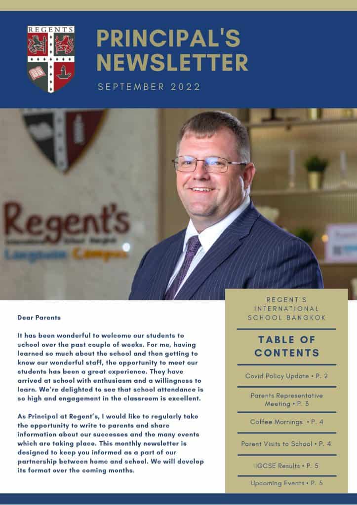 Principal's Newsletter: Sept 2022 | News | Regent's Bangkok - principals-newsletter