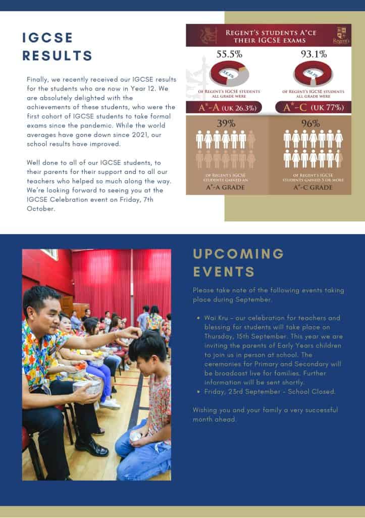 Principal's Newsletter: Sept 2022 | News | Regent's Bangkok - principals-newsletter