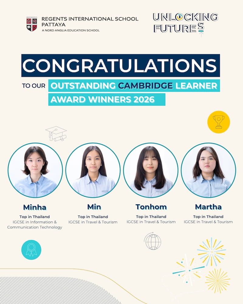 Four Regents students named top in Thailand in the 2026 Outstanding Cambridge Learner Awards - cambridge-outstanding-learner-awards-2026