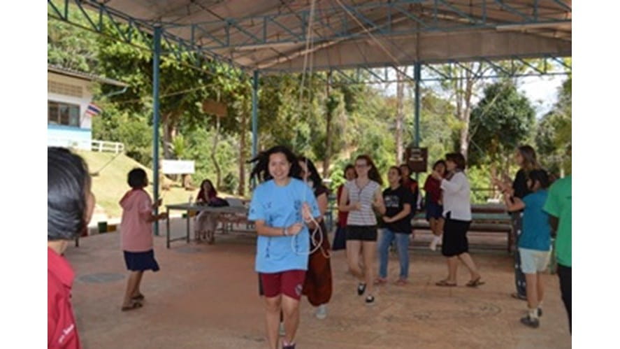 Daisy leading the weaving dance