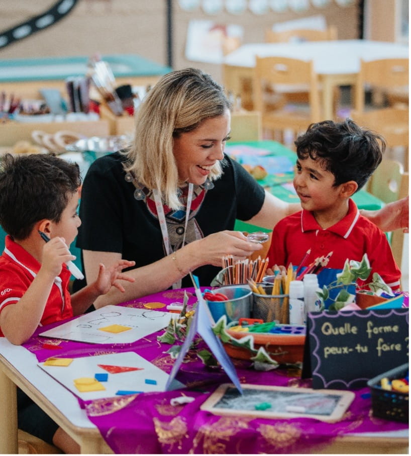 Teacher and students in a classroom