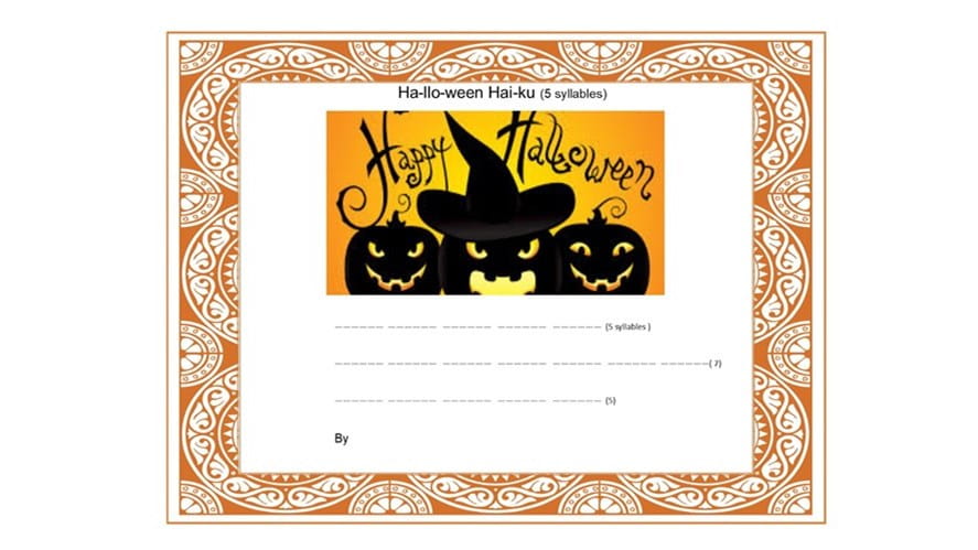 Primary School Library: Halloween fun-primary-school-library-halloween-fun-Halloween Haiku template
