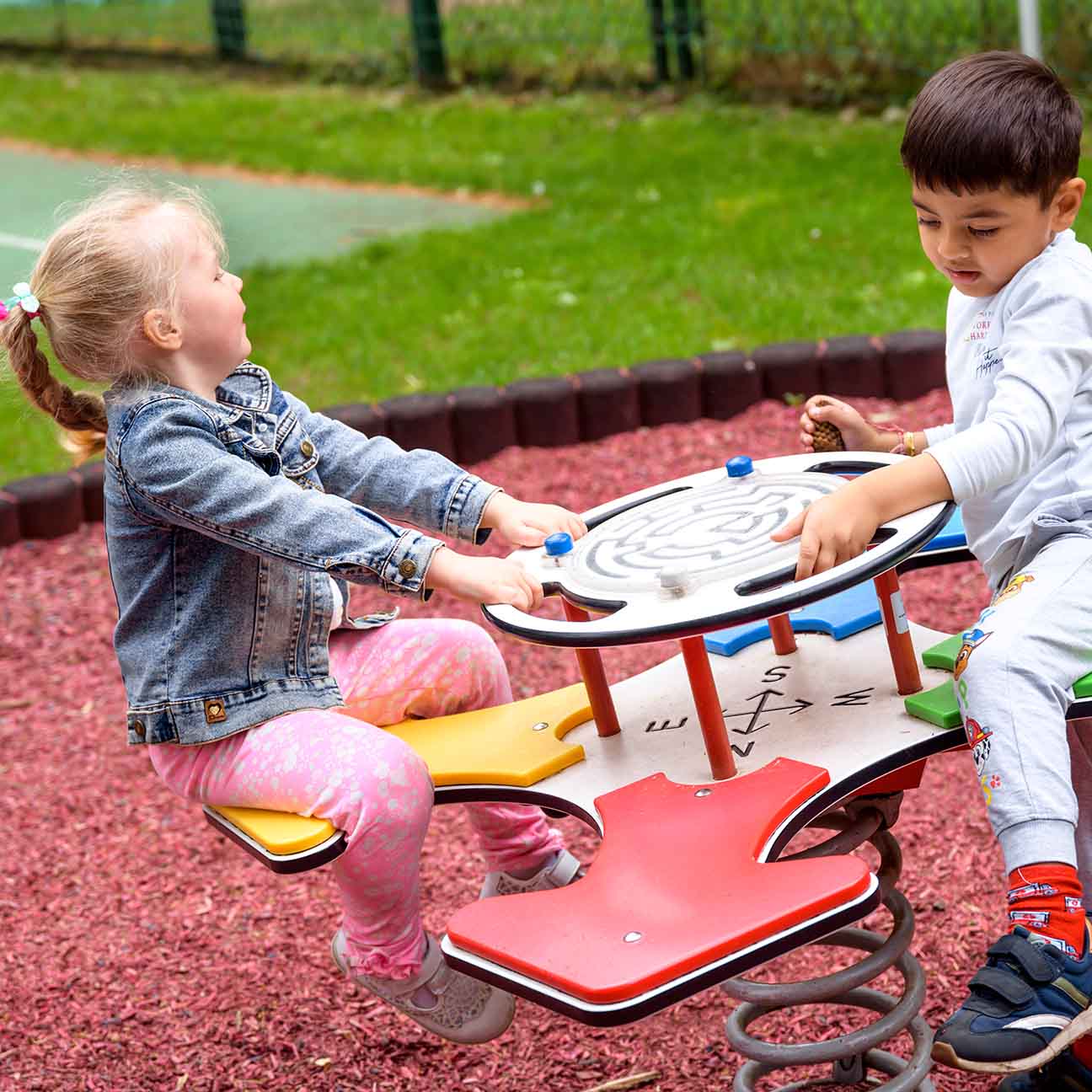 children playing outside
