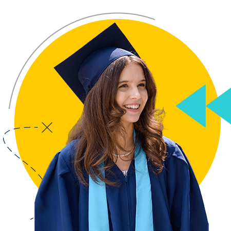 a student in graduation gown