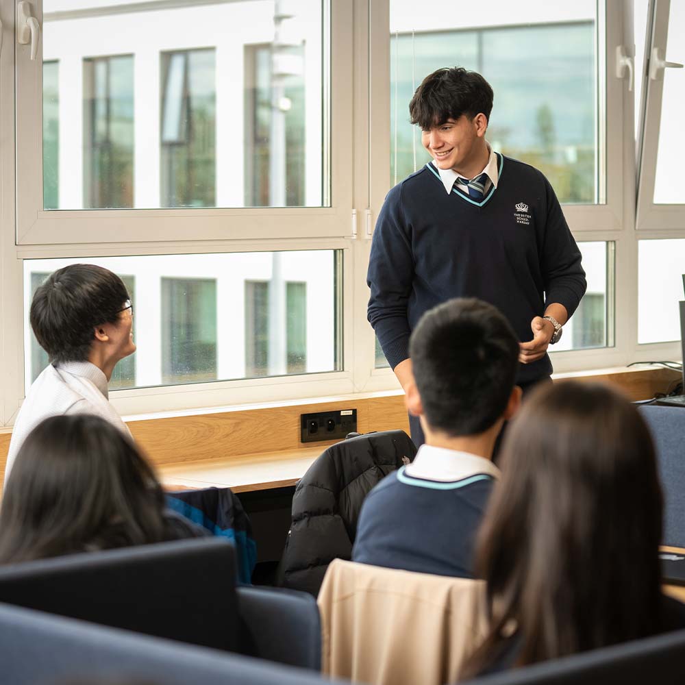 students discussing