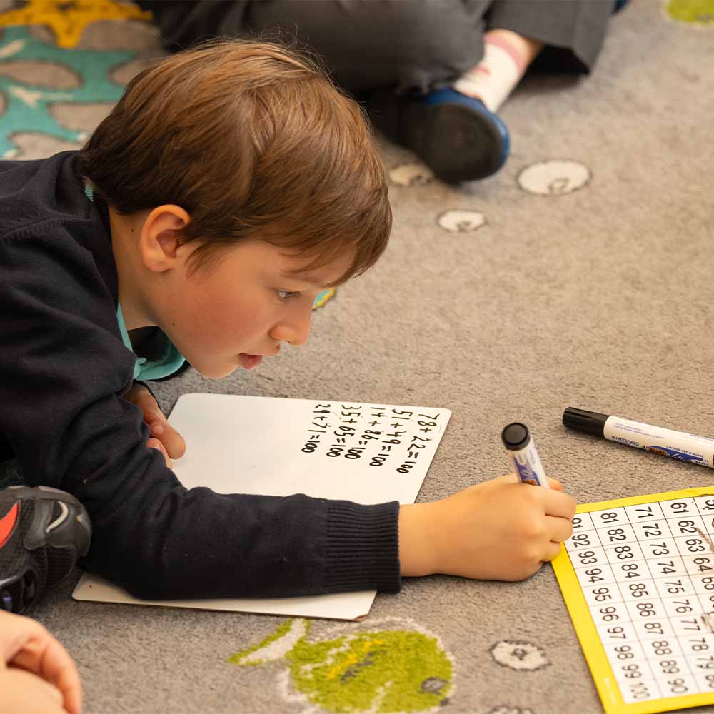 primary student doing math