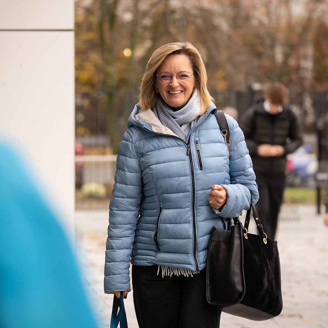 teacher coming to school