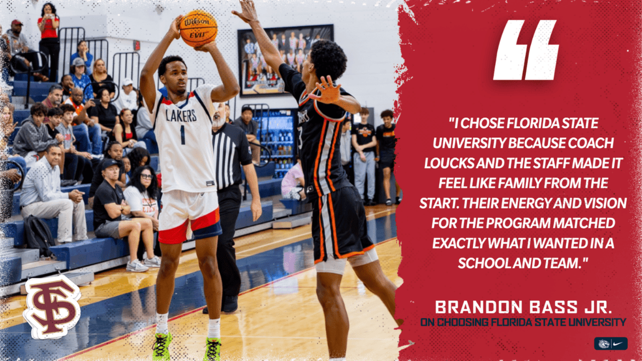 Brandon Bass Jr. will play basketball and attend Florida State University