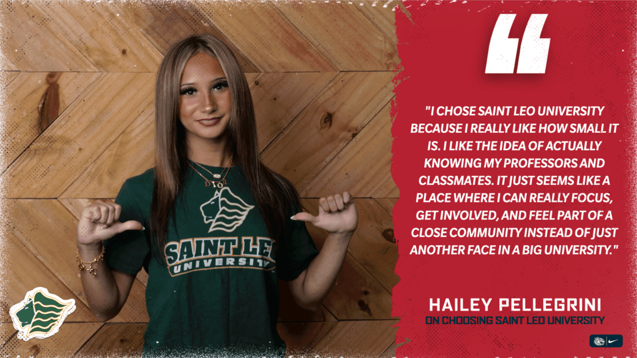 Hailey will transition her talents to acro and tumbling at Saint Leo University