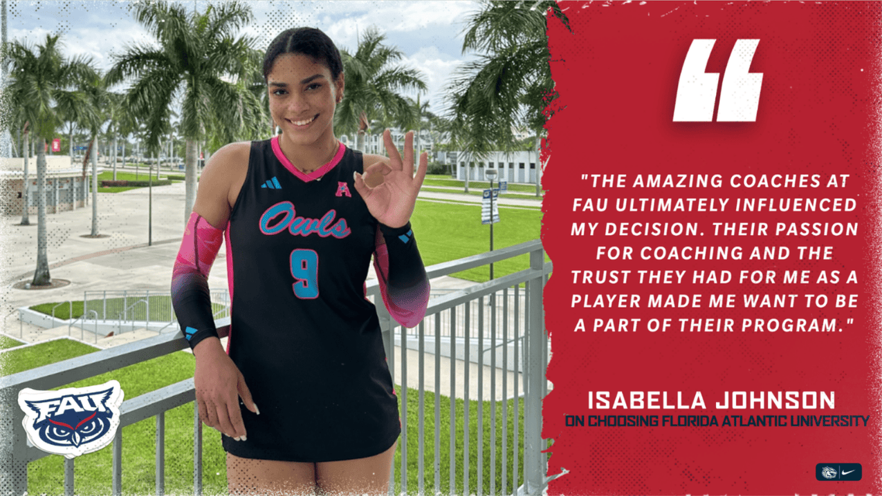 Isabella will continue her volleyball career at Florida Atlantic University