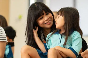 Teacher and student playing together